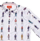 #SEMRM-001 Emanate Meili x Bruce Lee Club x Raphael Ma - Men's Shirt with Bruce Lee Art Prints (White) - Bruce Lee Club