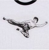 #T015 Way of the Dragon Film Crew Remake Black Round-neck T-shirt (Black & White Print) - Bruce Lee Club