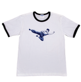 #T016 Way of the Dragon Film Crew Remake Black Round-neck T-shirt (Navy Print) - Bruce Lee Club