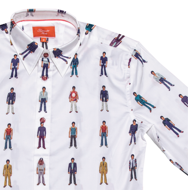 #SEMRM-001 Emanate Meili x Bruce Lee Club x Raphael Ma - Men's Shirt with Bruce Lee Art Prints (White) - Bruce Lee Club