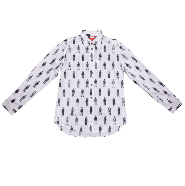 #SEMRM-003 Emanate Meili x Bruce Lee Club x Raphael Ma - Men's Shirt with Bruce Lee Art Prints (Black&White) - Bruce Lee Club