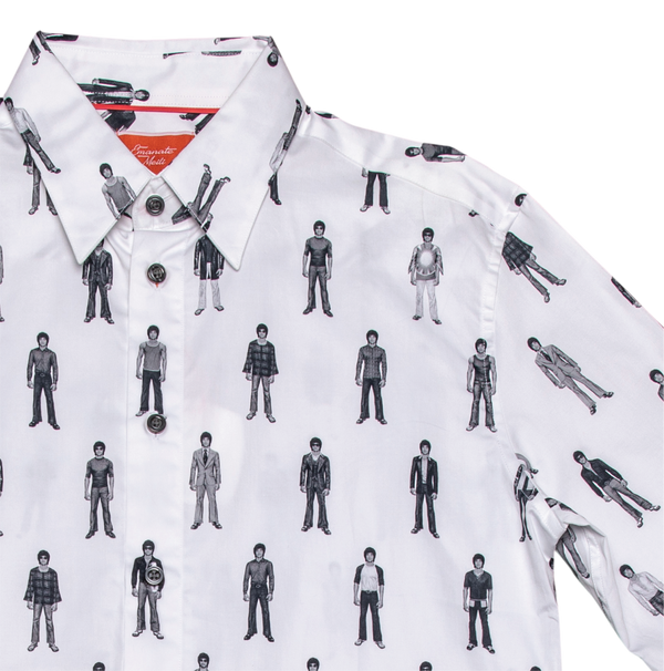 #SEMRM-003 Emanate Meili x Bruce Lee Club x Raphael Ma - Men's Shirt with Bruce Lee Art Prints (Black&White) - Bruce Lee Club