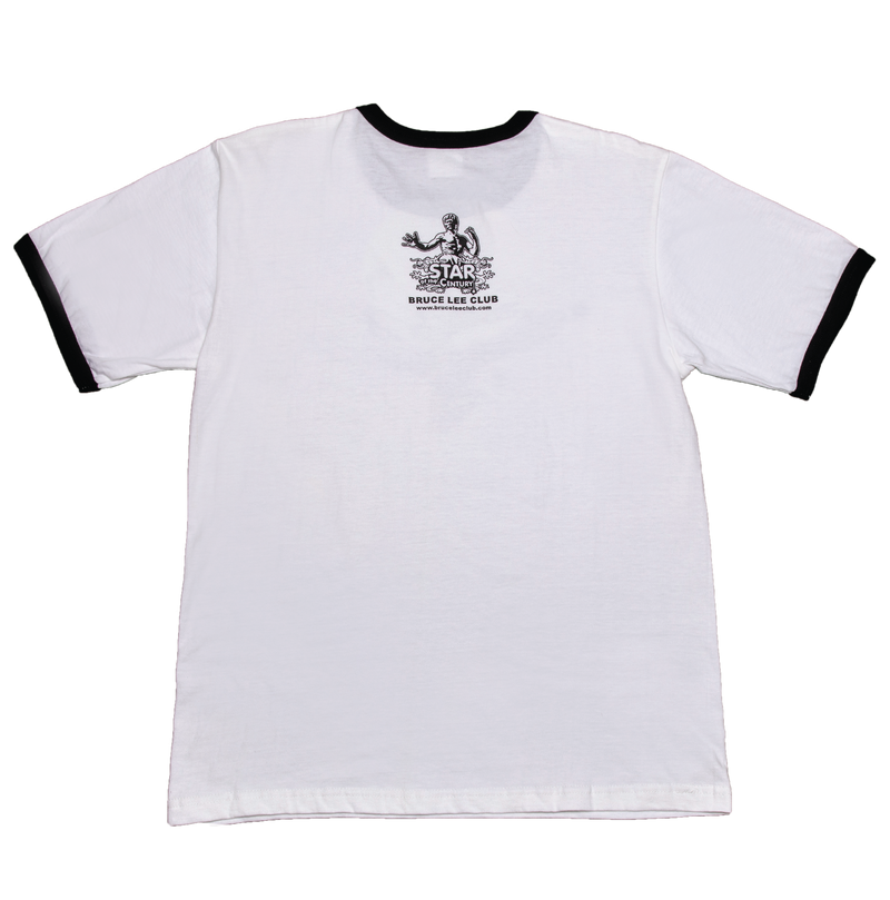 #T015 Way of the Dragon Film Crew Remake Black Round-neck T-shirt (Black & White Print) - Bruce Lee Club