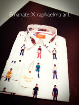 #SEMRM-001 Emanate Meili x Bruce Lee Club x Raphael Ma - Men's Shirt with Bruce Lee Art Prints (White) - Bruce Lee Club