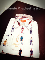 #SEMRM-001 Emanate Meili x Bruce Lee Club x Raphael Ma - Men's Shirt with Bruce Lee Art Prints (White)