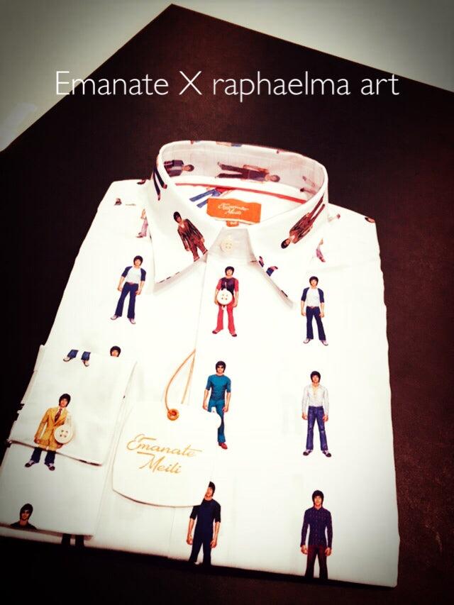 #SEMRM-001 Emanate Meili x Bruce Lee Club x Raphael Ma - Men's Shirt with Bruce Lee Art Prints (White) - Bruce Lee Club